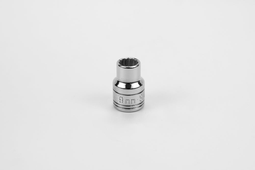 9 mm 3/8" Drive 12 Point Metric Standard Chrome Socket