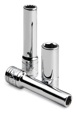 9/32" 1/4" Drive 12 Point Fractional Deep Chrome Socket