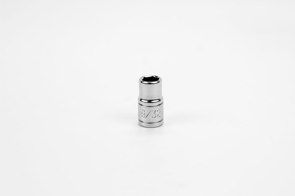 9/32" 1/4" Drive 6 Point Fractional Standard Chrome Socket